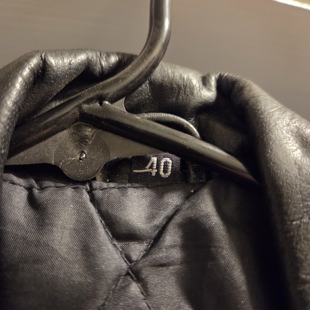 Black Leather Biker Jacket - image 6